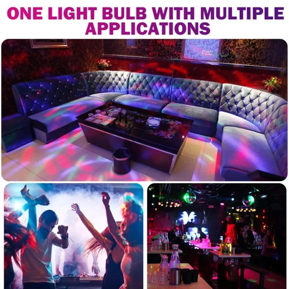 Colorful LED Disco Light Bulbs with Adapters
